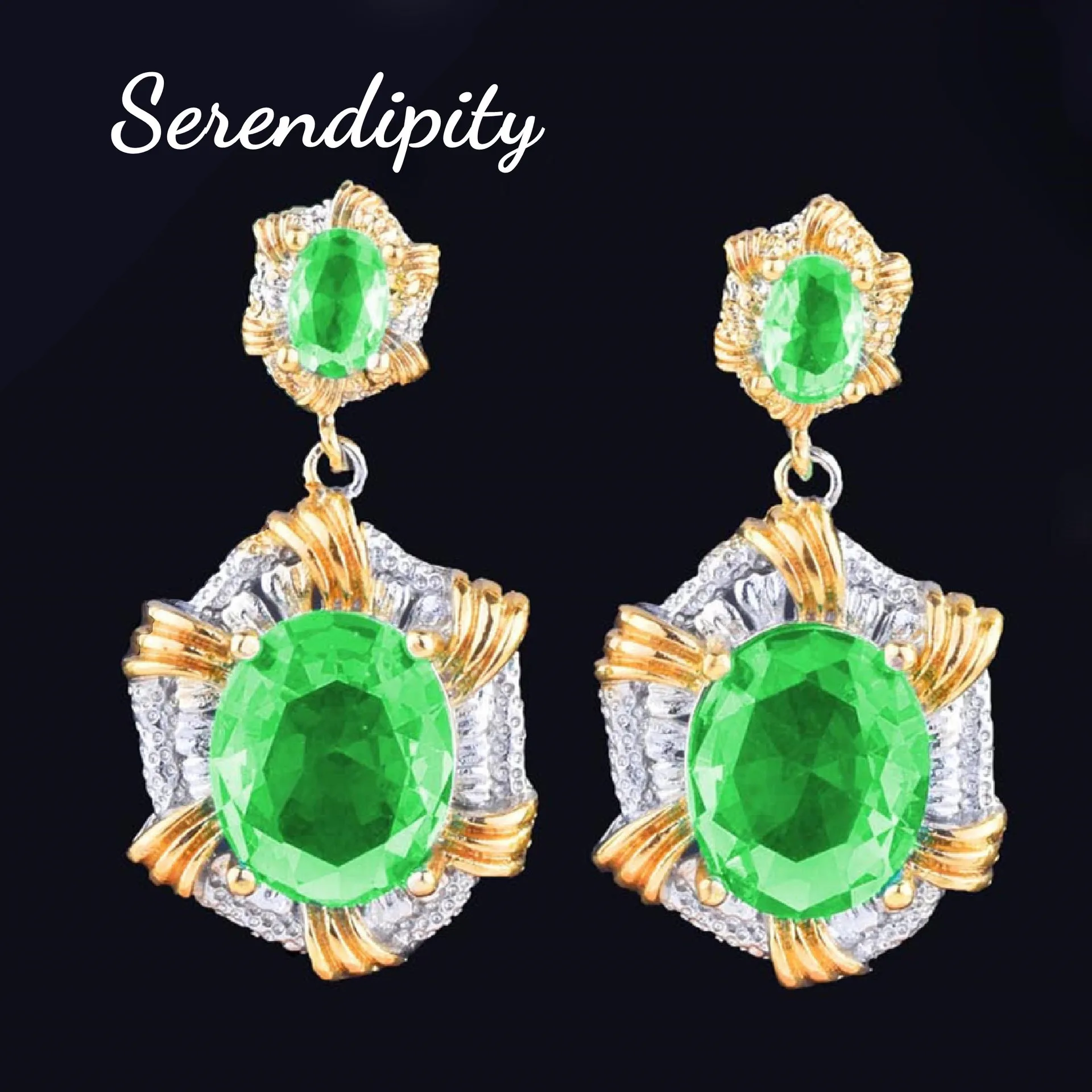 

Luxury Bright Green Stone Luxury Olivine Earrings Silver Color Wedding Earring For Women Vintage Long Dangle Earring Gifts