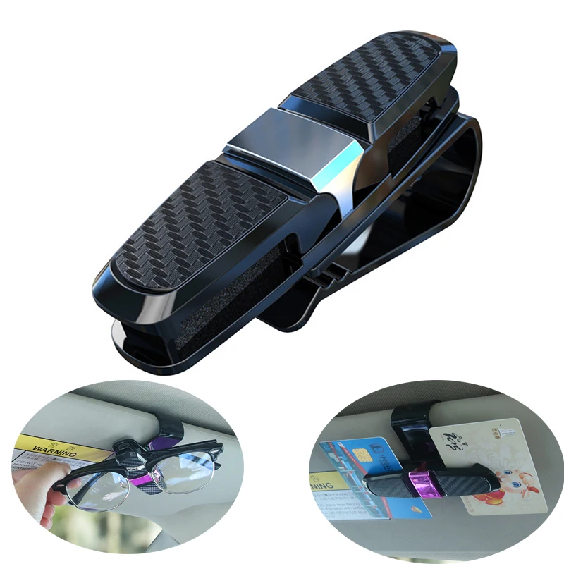 

Car Eyeglass Holder Car Visor Universal Sunglasses Clip Adjustable Card Ticket Clamp Fastener Car Sunglasses Holder Organizer