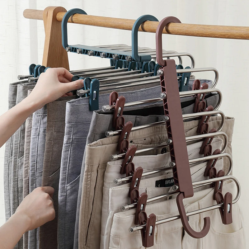 

Multi-functional Hanger for Clothes Storage Closet Organizer Adjustable Pants Tie Storage Shelf Wardrobe Organizer TrouserHanger
