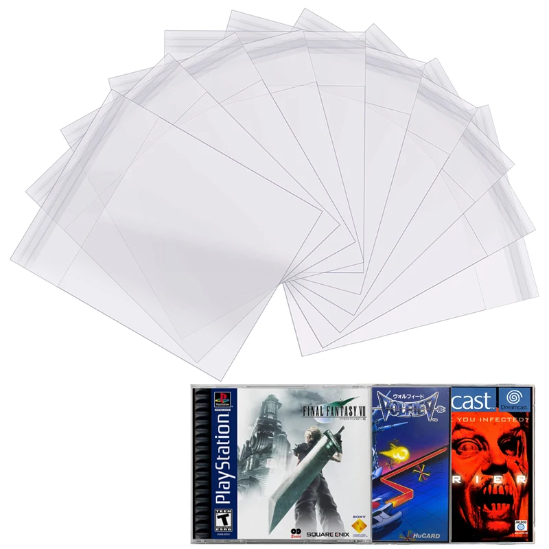 

Cartridge Resealable Display OPP Bag CD Sleeves for PlayStation 1 PS1 CD Jewel Cases Dreamcast NEC PC Engine HuCard Turbogra
