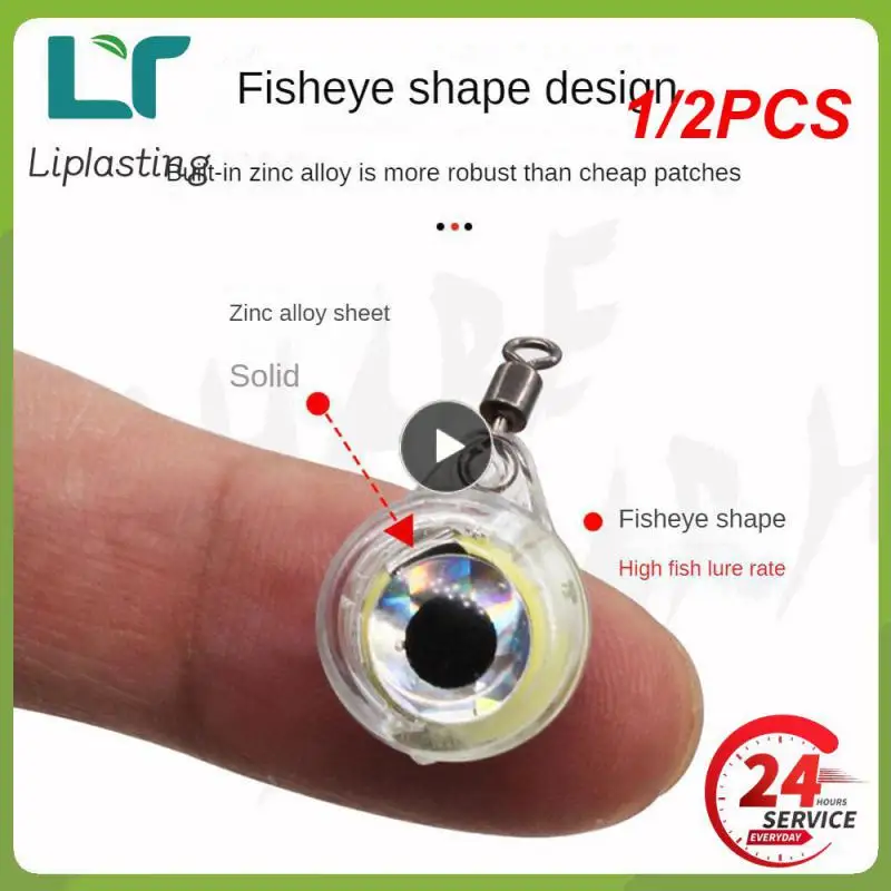 

1/2PCS 10-Mini Fishing Lure Light LED Deep Drop Underwater Eye Shape Fishing Squid Fishing Bait Luminous Lure for Attracting