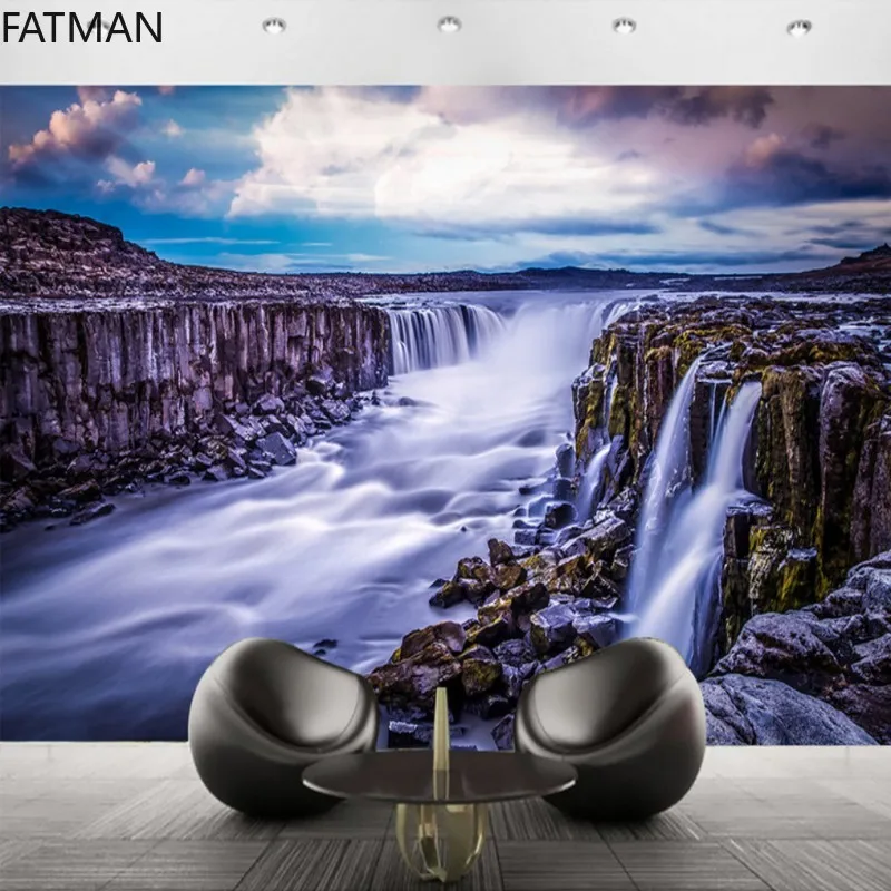 

FATMAN Custom Wallpaper for Walls 3D Fantastic Landscape Waterfall Backdrop Wall Cloth Business Hotel Decoration Murals Dropship