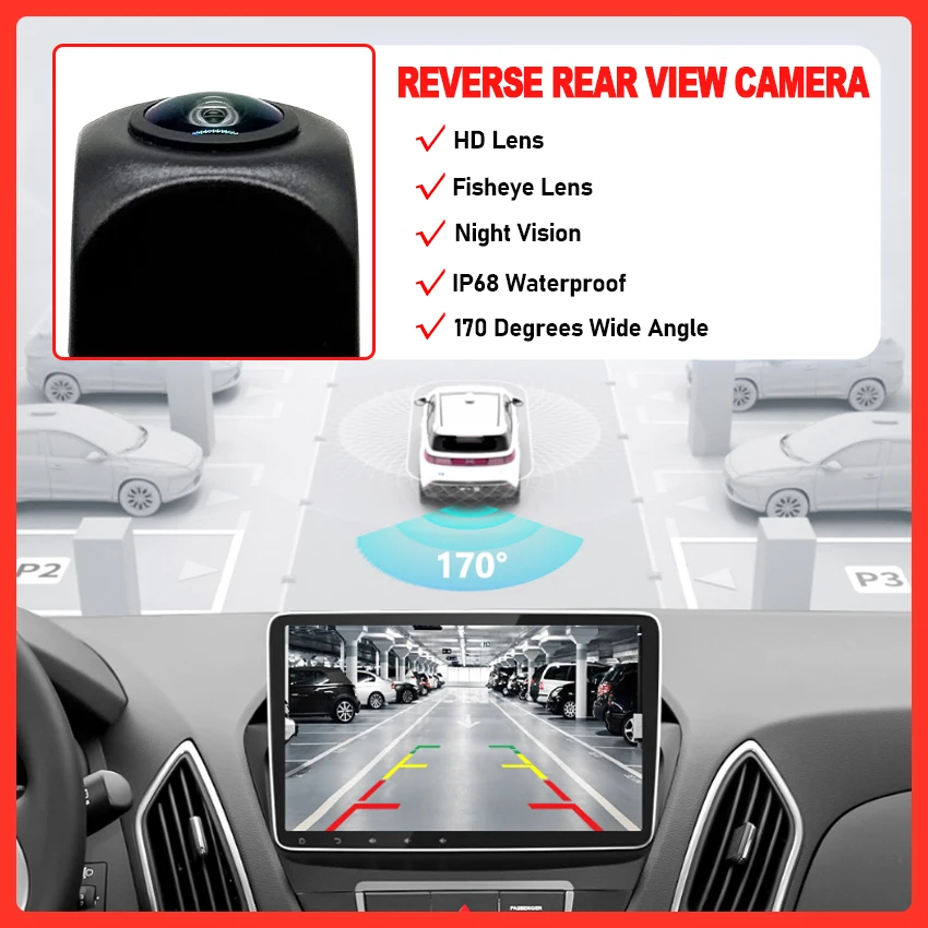Фото Новый! 170 °   Камера заднего вида HD 1080P для Dodge Journey JC JCUV 2008-2014 FIAT Freemont 2011-2017 Монитор заднего парковки FishEye №1