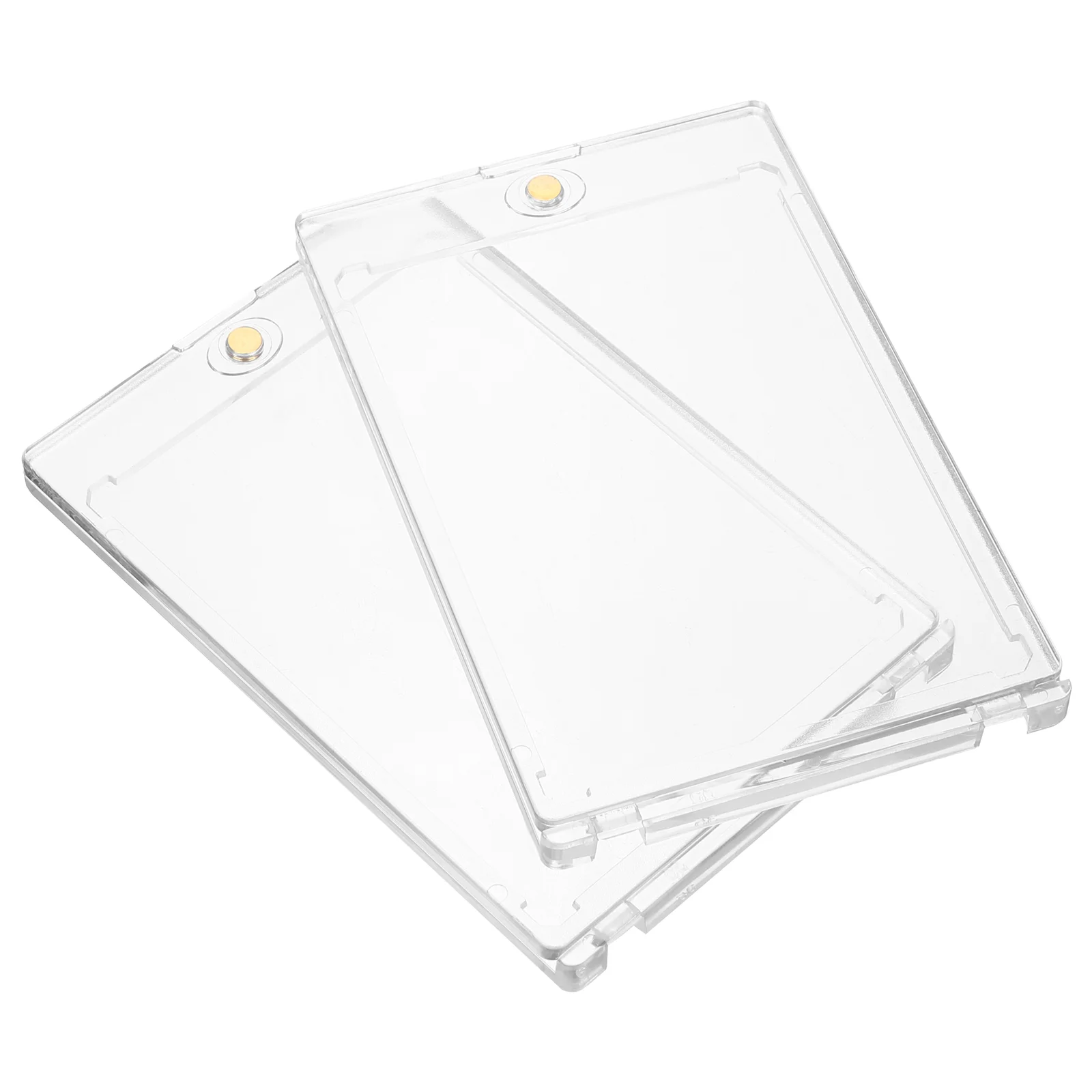 

2 Pcs Magnetic Card Holder Football Case Soccer Hard Sleeves Acrylic Sports Baseball Trading