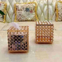 Pearl Tissue Box Creative Reverse Cover Magnet Lock High-End Luxury Living Room Coffee Table Paper Extraction Box