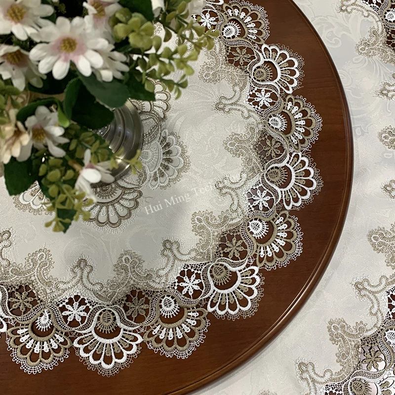 

Round Tablecloth Table Cover Europe Lace Dining Tablecloths Flower Tablecloths Towel Cover Countryside Fabric Dust Cloth Cover