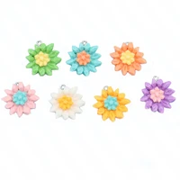 10pcs resin daisy flowers charms cherry blossoms pendants for diy jewelry making earring necklace craft accessories supplies