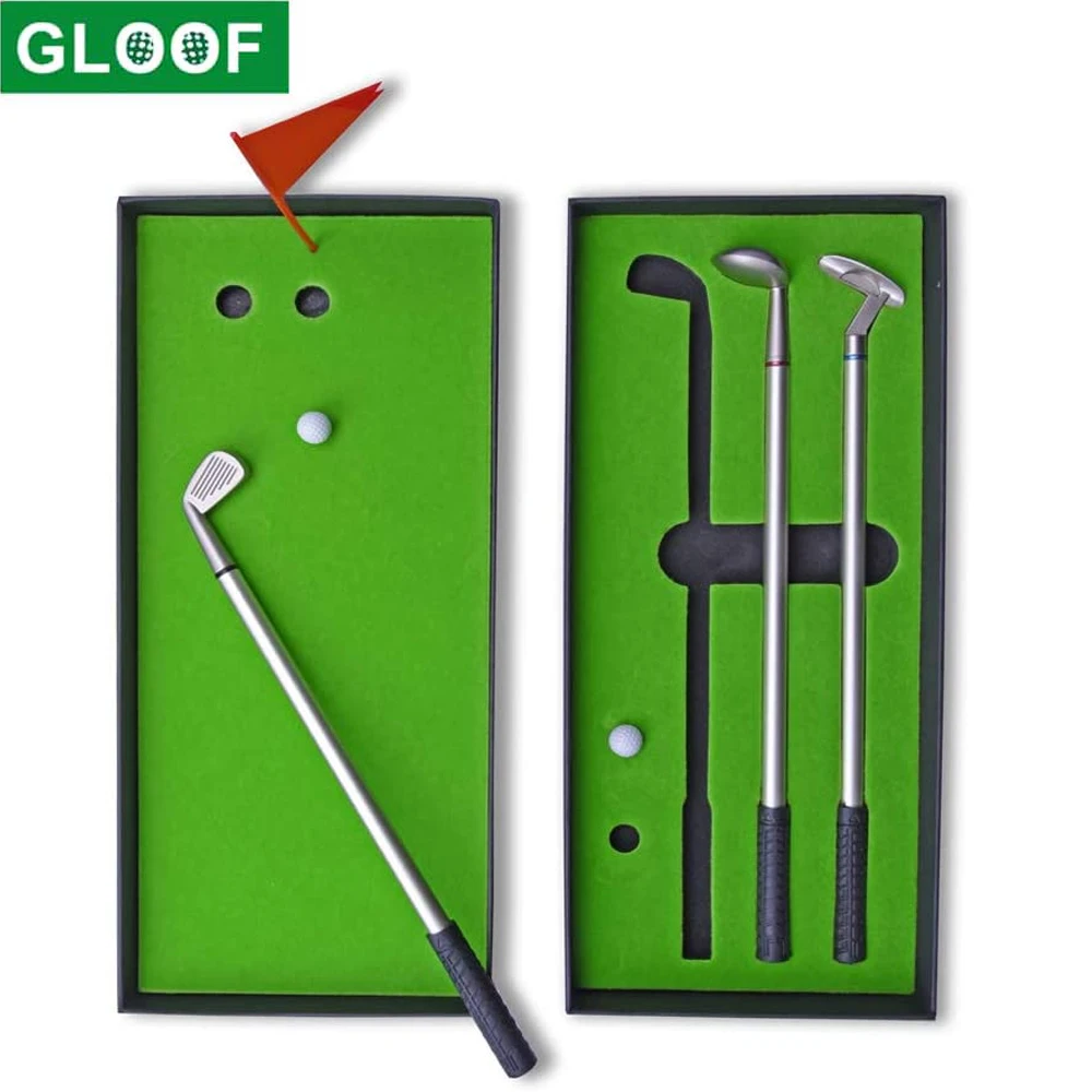 Club Pen Set,novelty Golf Gifts With Putting Green,cool Desk