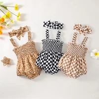 0 18m newborn baby girls rompers set infant sleeveless flower pattern romper bow headband sweet style summer clothing