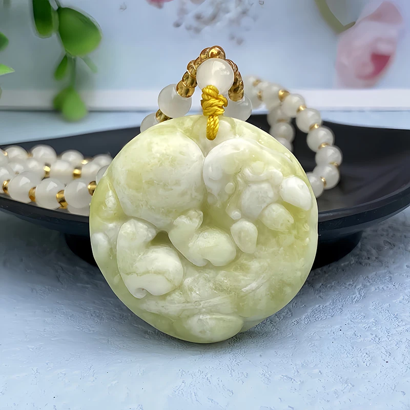 Ожерелье с подвеской из натурального нефрита Pixiu Модный очаровательный