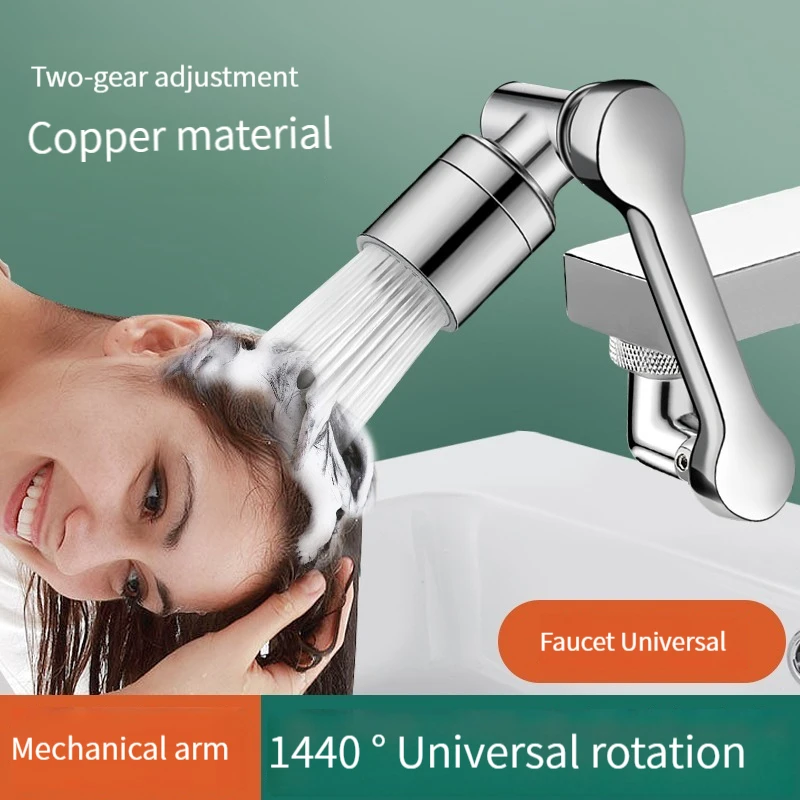 

1080° Universal Rotation Faucet Extender Sprayer Head Kitchen Robot Arm Extension Faucets Mixer Aerator Bubbler Water Tap Nozzle