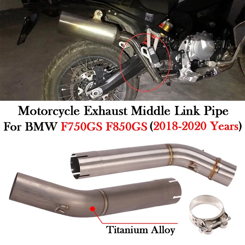 

Slip On For BMW F750GS F850GS F 750 850 GS Motorcycle Exhaust Titanium Alloy Middle Link Pipe Modify 51MM Muffler Escape Moto