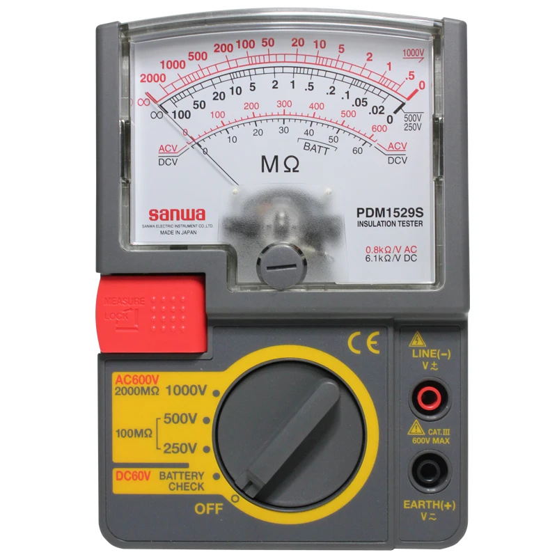 Аналоговый тестер сопротивления изоляции Sanwa PDM1529S