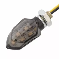 2pcs mini motorcycle smoke lens turn signal light 5led 12v amber blinker indicator lamp two wire