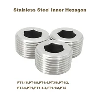 304 stainless steel hexagon pipe male countersunk end plug fitting water gas oil bspt male thread pipe