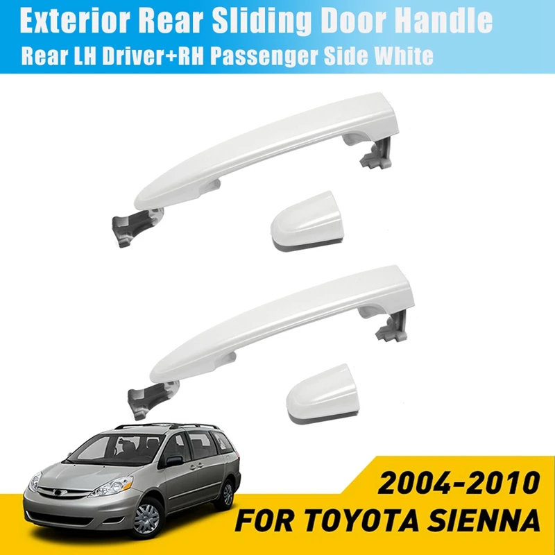 

2X Наружная ручка для задней раздвижной двери 69213-08020 для Toyota Sienna 2004-2010, задний водитель LH/RH, для пассажирской стороны, белый