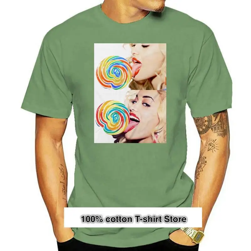 

Camiseta de manga corta para hombre, camiseta de diseñador de ropa con estampado de Rita Ora Lollipop, de verano