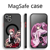 akame ga kill anime phone case transparent magsafe magnetic magnet for iphone 13 12 11 pro max mini wireless charging cover