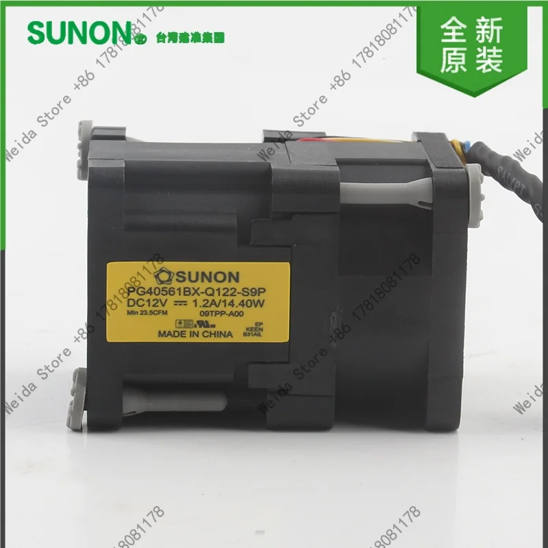Фото Вентилятор охлаждения Sunon DC12V 1.2A 14.4W 4056 4CM Dell, новый, оригинальный, с высоким объемом воздушного потока, для серверов, PG40561BX-Q122-S9P №1