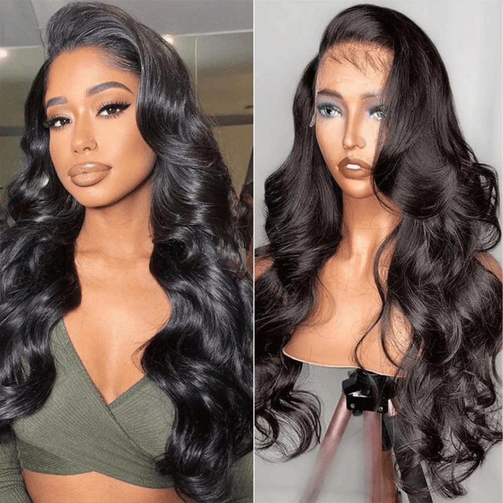HD Transparent Body Wave Lace Front Wig 13x4 Human Hair Wig Full Wavy Pre-plucked Glueless Lace Closure Wigs For Black Women