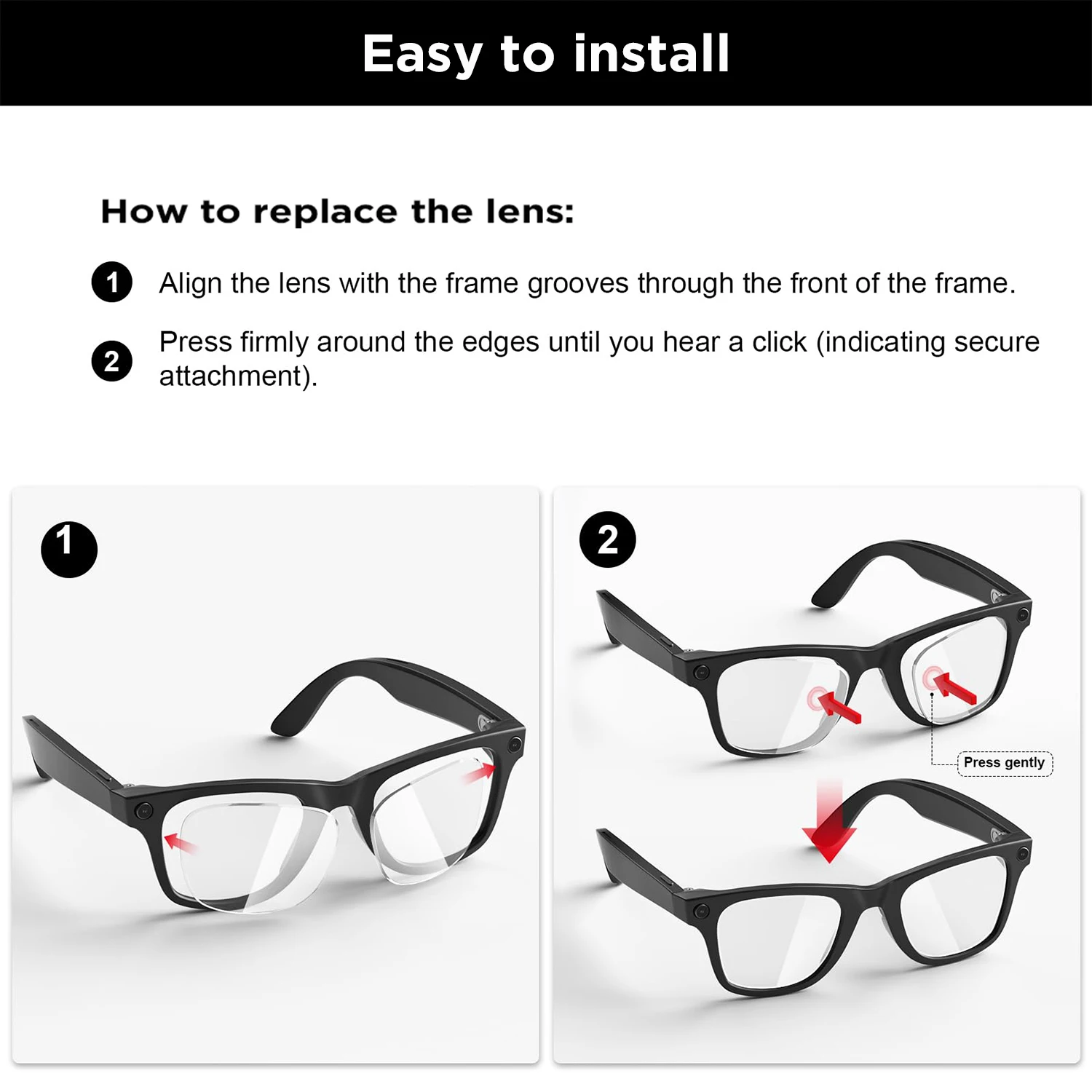 Сменные фотохромные и поляризационные линзы для умных очков Ray-Ban Meta RW4006  RW4008  RW4012 Gen12 с защитой от УФ-излучения (art.: 3920dbddacff4) - 3920dbddacff4