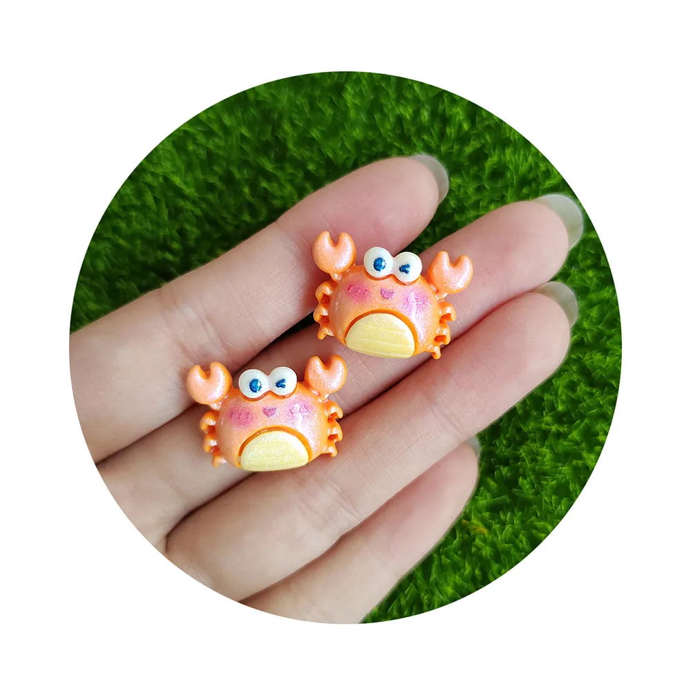 

Kawaii Cartoon Ocean Series Shell Crab Seahorse Flatback Resin DIY Cabochon Crafts Supplies Phone Shell Decor Material