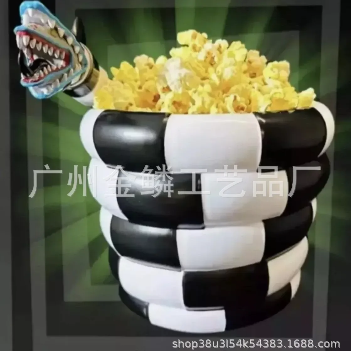 New creative resin flowerpot sandworm potted plant andworm bucket parody popcorn desktop decoration craft ornament