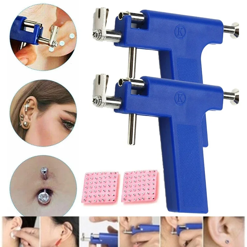 

Ear Nose Body Navel Piercing Gun With Ears Studs Tools Disposable Sterile Ear Piercing Tool Kit with 98pcs Ear Studs Jewelry