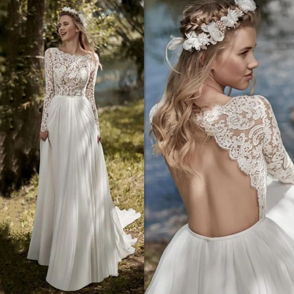 

Luxurious Boho Hood Sleeve Wedding Dress A-Line Chiffon Sleeveless Appliquéd Lace Princess Bridal Dress Arabian Country Robe Par