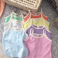 solid baby girl sleeveless sling vest tops 2022 new infant summer t shirts cotton breathable girls vest fashion children clothes
