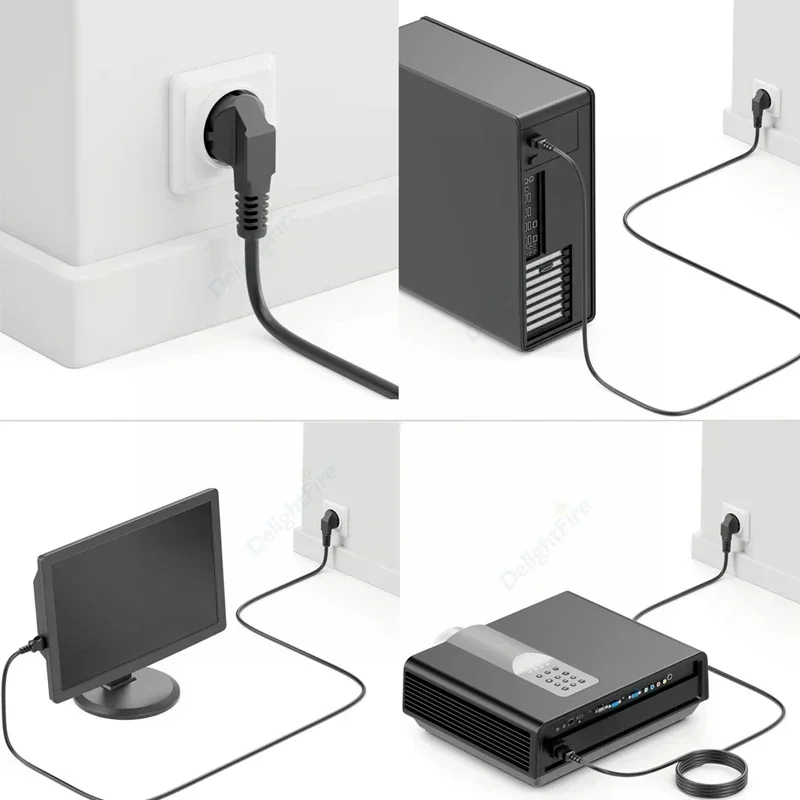 Кабель питания переменного тока с вилкой европейского стандарта IEC320 C5 Тип E 0 5 м 1 2