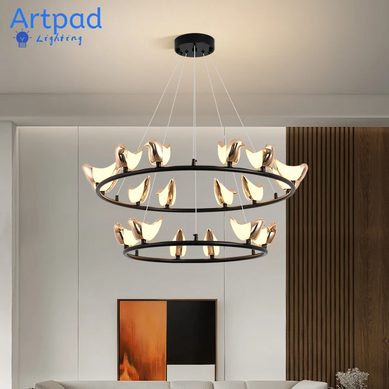 

Modern Pendant Lights Magpie Lampshade Creative Led Hanging Light For Bedroom Living Room Decor Lighting Fixture