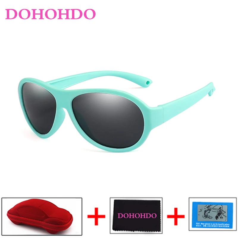 

DOHOHDO Новые Детские поляризованные солнцезащитные очки Детские Силиконовые безопасные TR90 Квадратные Солнцезащитные очки для девочек и мальчиков UV400 Солнцезащитные очки с чехлом