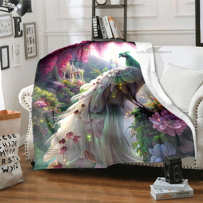 

Beautiful Peacock Blanket Animals Patterns Flannel Blanket Cosy Lazy Couch Cover Blanket Super Soft Sheet Mattresses