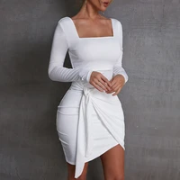 prom dresses for women 2022 mini sexy evening birthday bodycon dress long sleeve white club outfits wholesale items for business