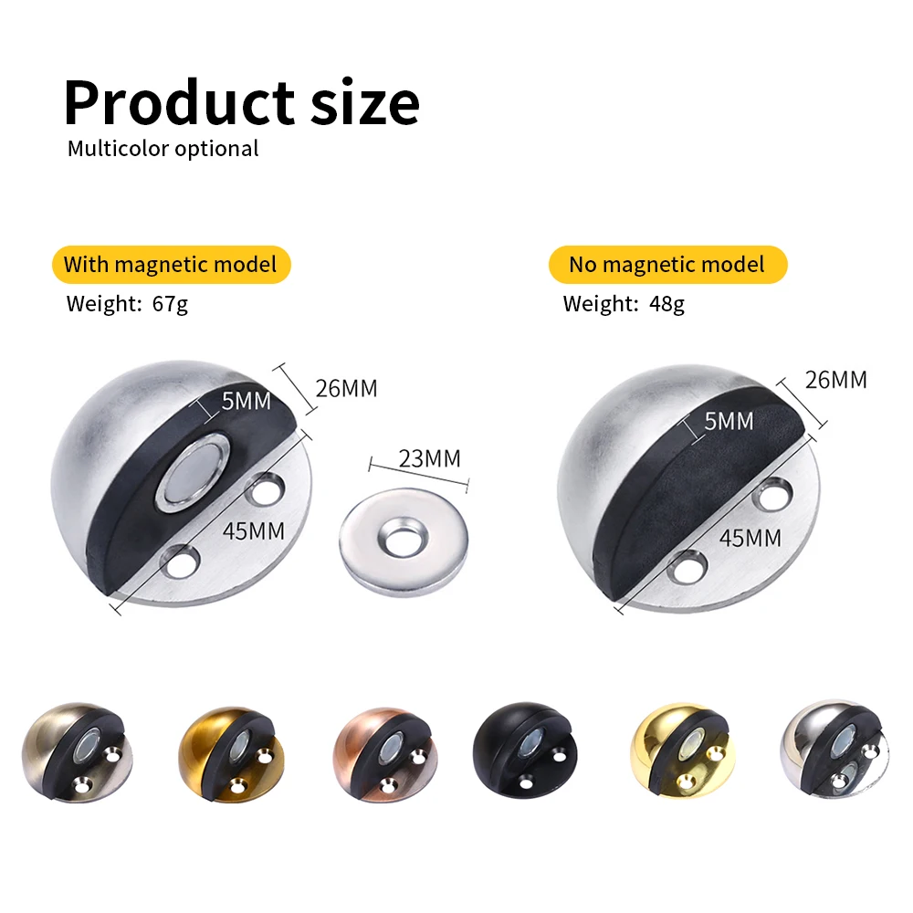 

Magnetic Door Stoppers 3M Adhesive Door Holder Magnet Stainless Steel for Home Hotel Snowboard Hanger wholesale Suction Bedroom