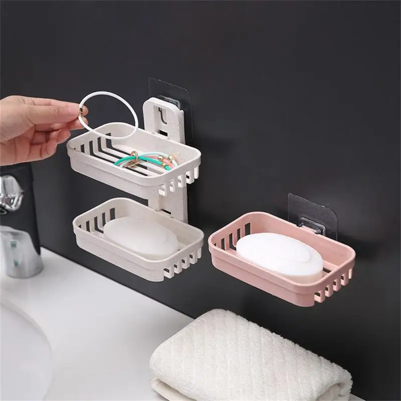 

Punch-free Bathroom Suction Cup Soap Dishes Drawer Draining Holder Creative Drain Rack Sink Shelf Dishwashing Sponge Holder