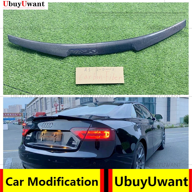 

Спойлер из углеродного волокна для AUDI A5 B8 2008-2016 Sportback Coupe 2-Door M4, спойлер из настоящего углеродного волокна для заднего крыла багажника