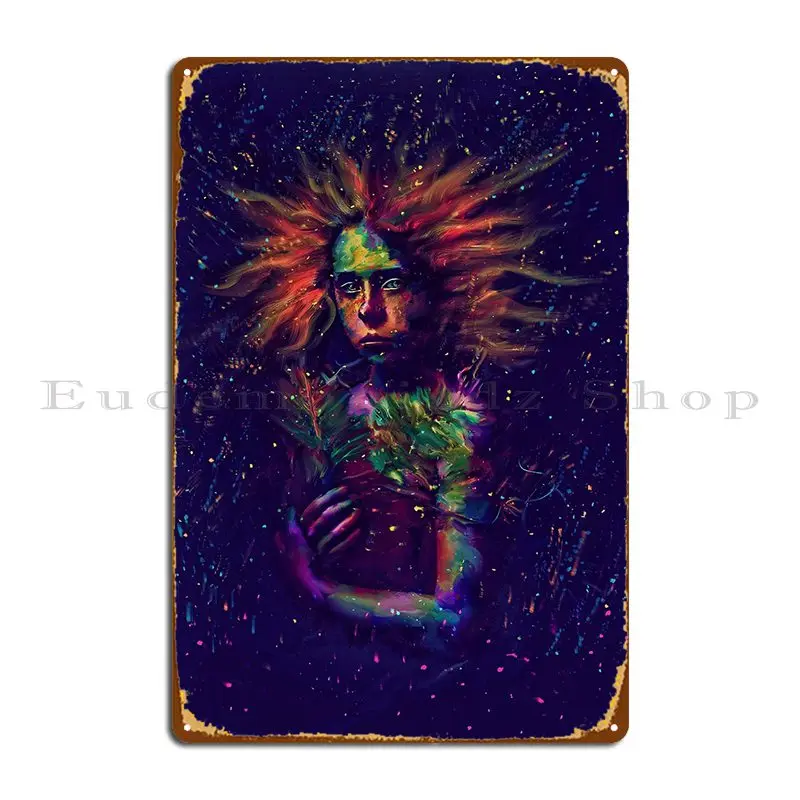 

Fantasy Woman Potrait Metal Plaque Create Decoration Vintage Designer Wall Mural Tin Sign Poster