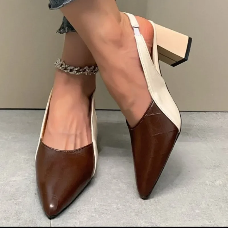 Новинка 2024 хит продаж летние женские босоножки на высоком каблуке с острым