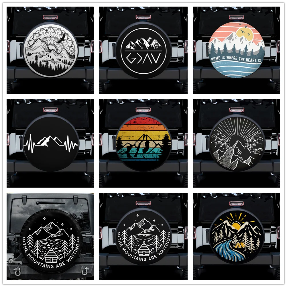 

Sunrise on The Mountain Spare Tire Cover Gifts for Campers Mountain Peak Outdoor Travel Tire Cover