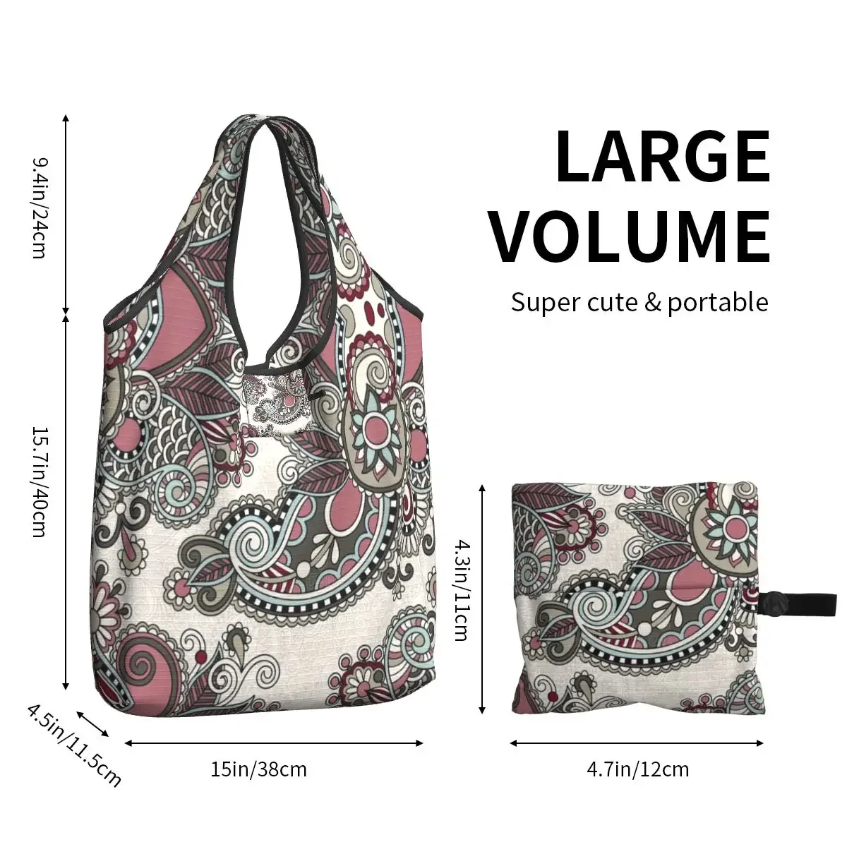 Цветные сумки для покупок с изображением цветка мандалы модная сумка-шоппер