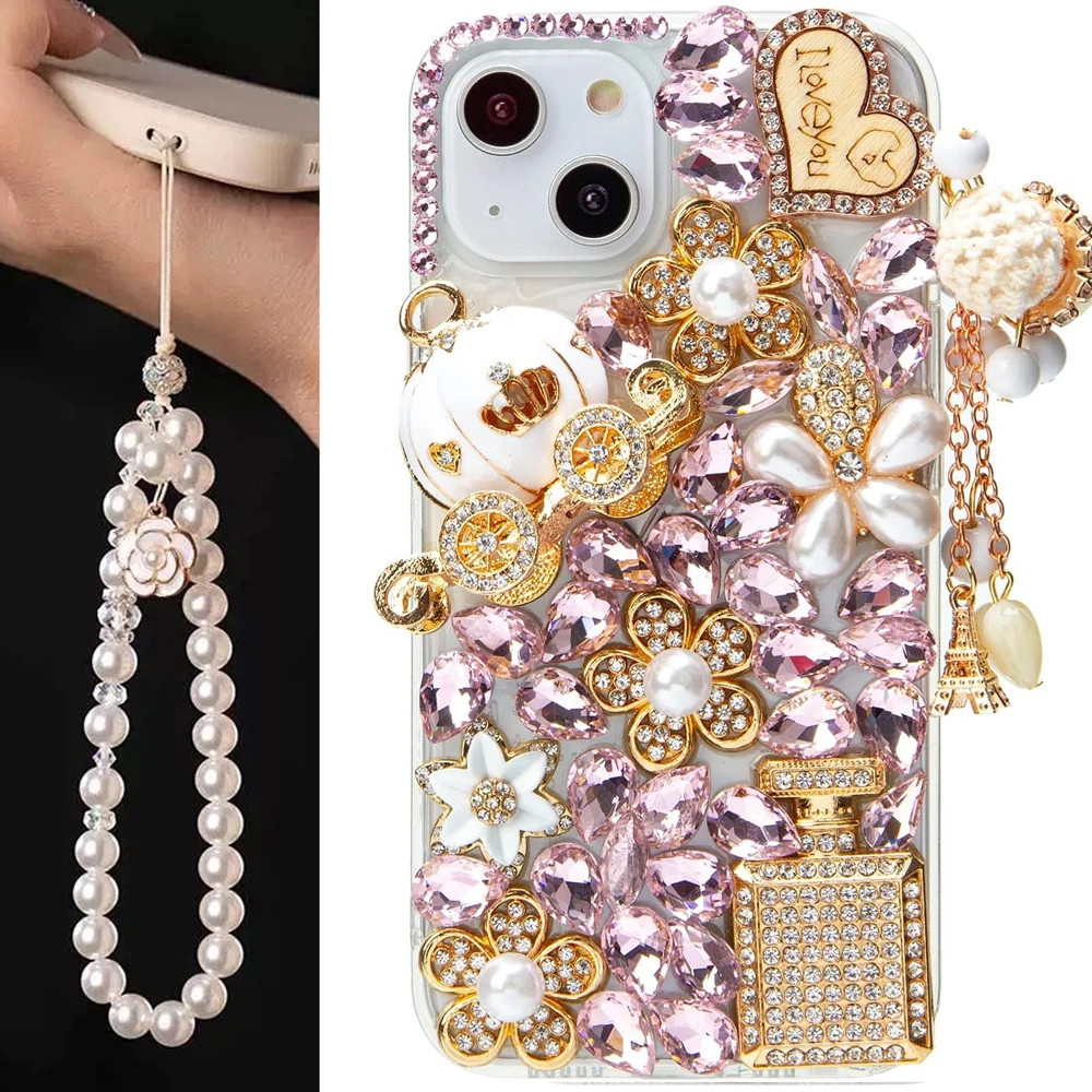 Роскошный сверкающий флакон духов с бриллиантами для iPhone 15 16 14 13 12 11 Pro Max X XS XR 7 8 Plus