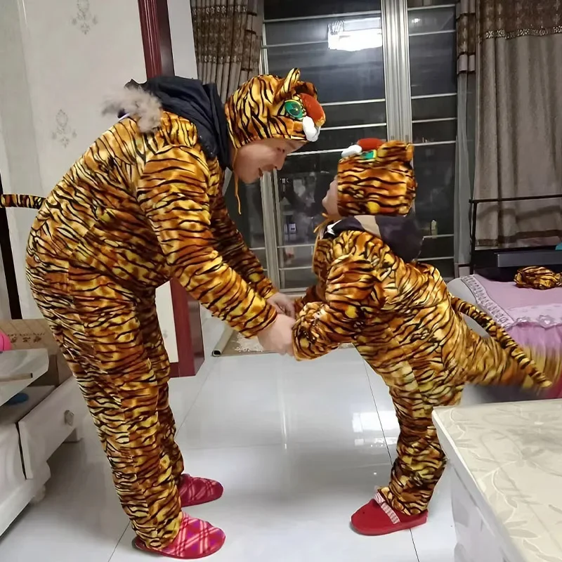 Фото Детские костюмы для косплея с животными для взрослых, комплект одежды для кролика, обезьяны, овцы, лошади, лучи, петуха, собаки, быка, змеи, тигра, крыса №3