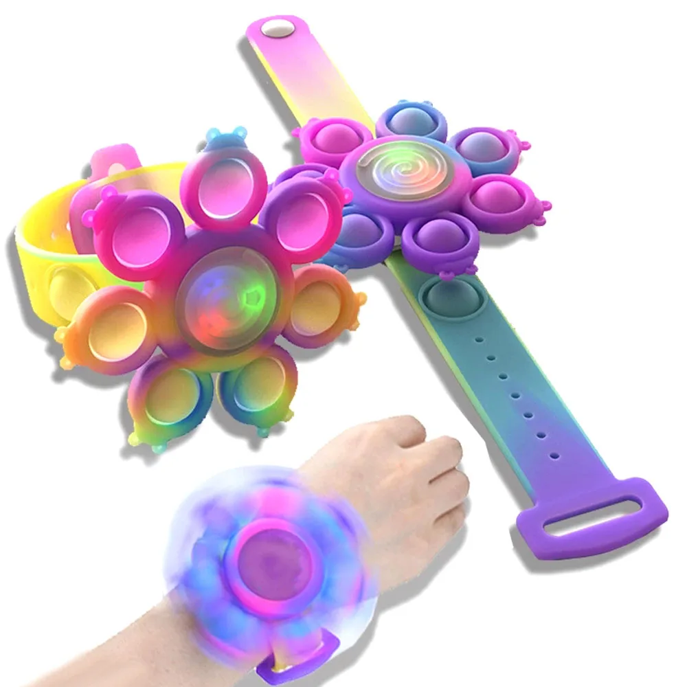 

Spinning Bracelet Pop Fidget Squishy Reliver Stress Toys Push Bubble Antistress Adult Kids Toys Spinner Wristband Simple Dimple