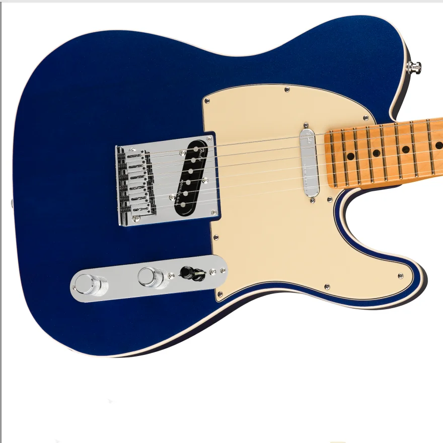 

Новое поступление 2023! Электрическая гитара Tele Ultra матового синего цвета, твердый корпус, Кленовая подставка, желтая накладка