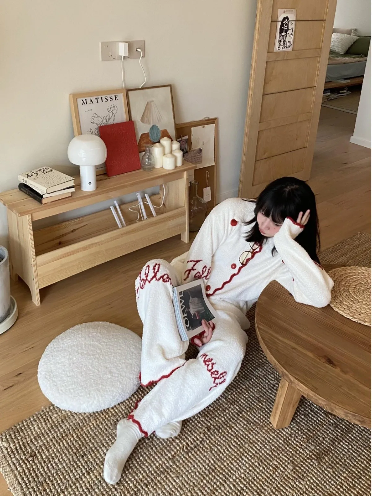 INS корейская серия полубархатные пижамы для девочек женские зимние новые