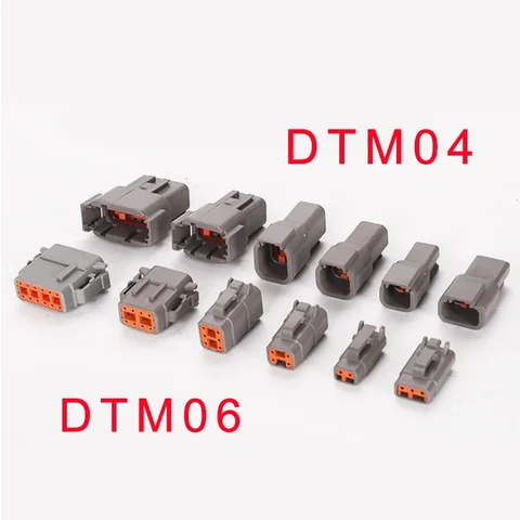 DTM/DTP 2P/3P/4P/6P/8P/12P 22-16AWG Водонепроницаемый разъем Deutsch с фланцевой розеткой DT06-2S DT04-2P DT04-3P