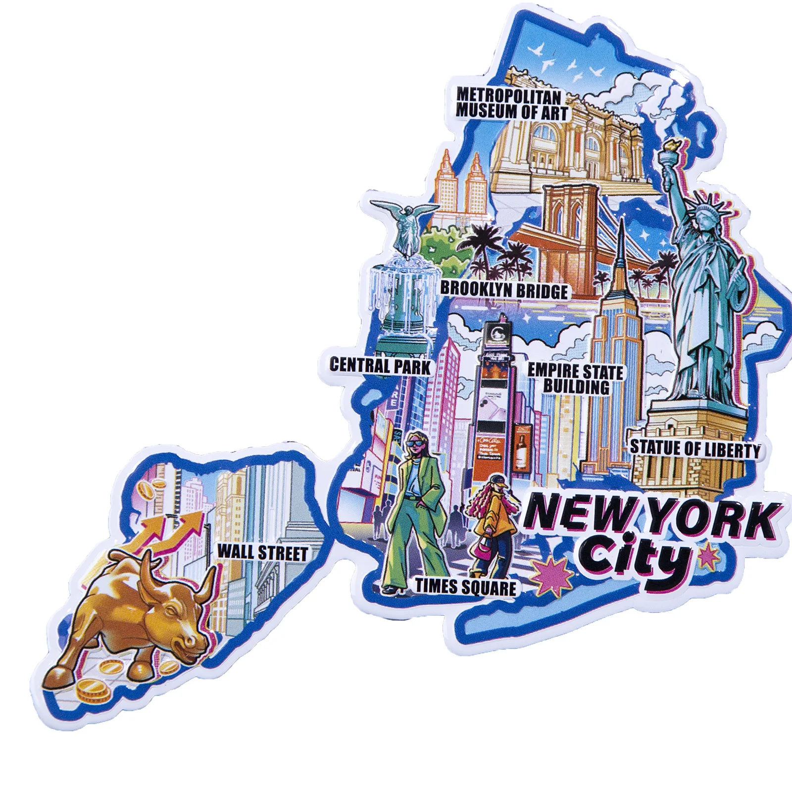 NEWYORK наклейки на холодильник Wall Street Liberty Muse Metropolis Brooklyn Times квадратные сувениры для путешествий в США (art.: 3920cd48ced66) - 3920cd48ced66