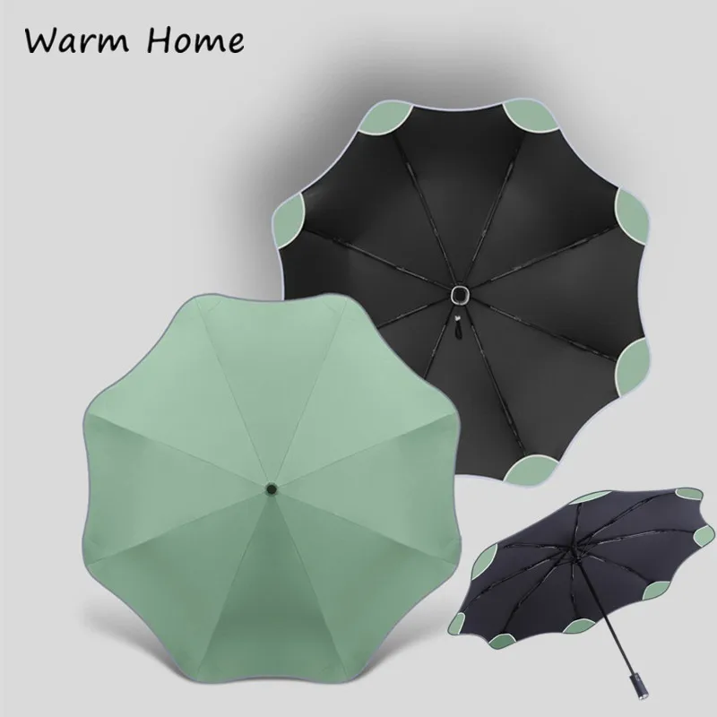 

Full Automatic Umbrellas Rounded Corners 8 Ribs Windproof Business Folding Umbrella Male Delicate Golf Parasol for Lady Anti-UV